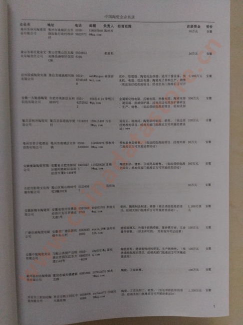 中國(guó)陶瓷企業(yè)黃頁(yè)可開(kāi)展精準(zhǔn)營(yíng)銷，電話營(yíng)銷、郵件營(yíng)銷、傳真營(yíng)銷等等多管齊下，圓您銷售冠軍夢(mèng)